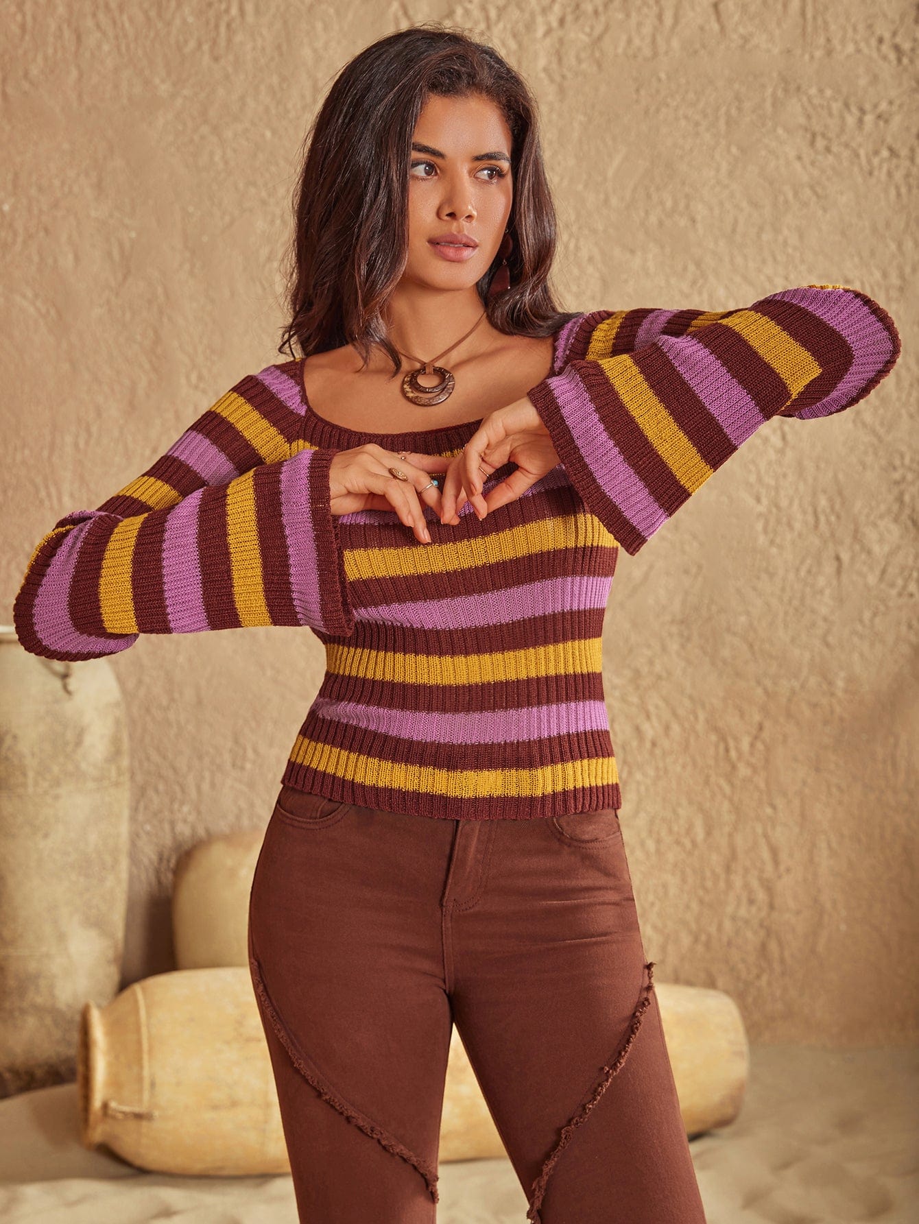 Persia Striped Knit Sweater