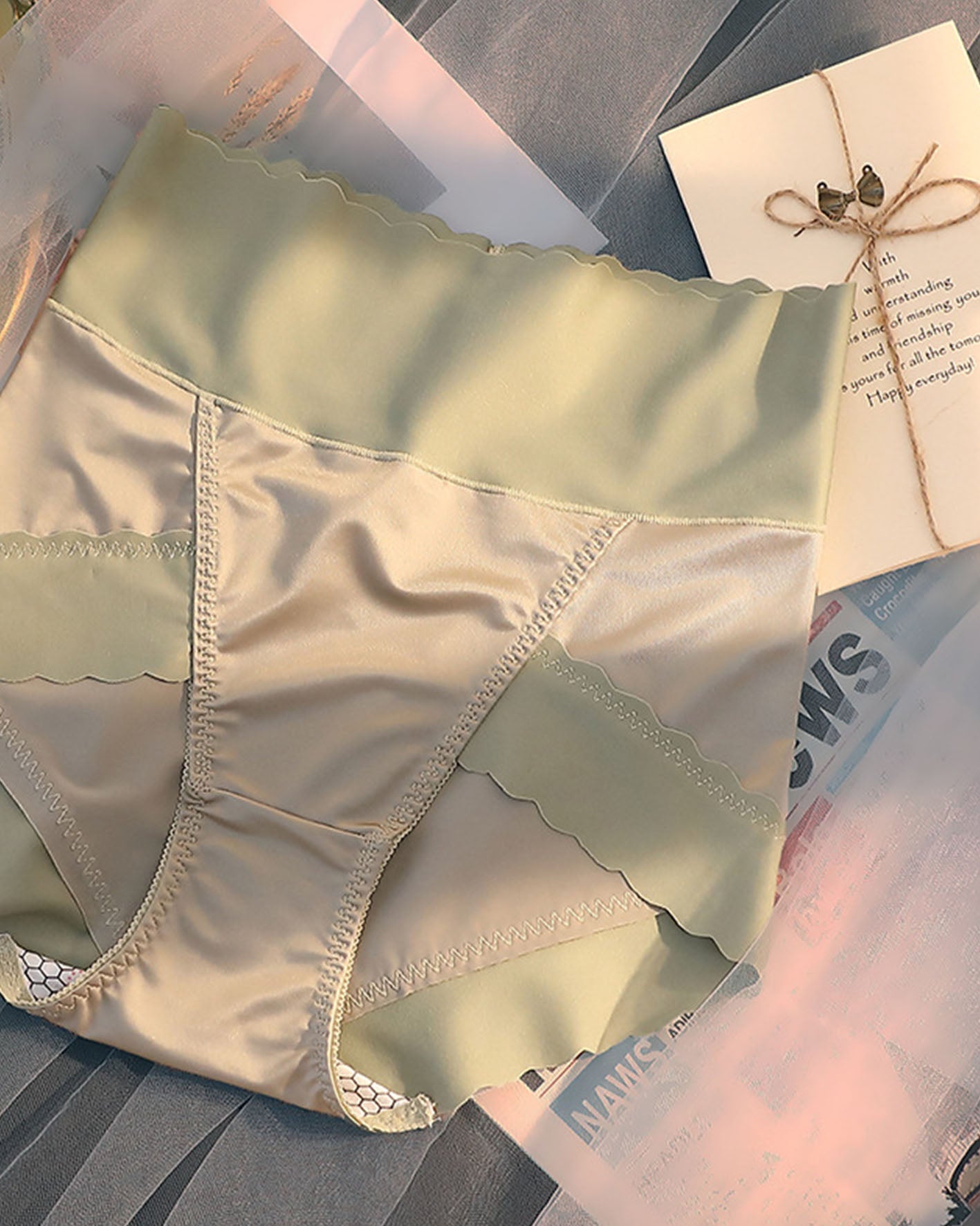 High-Waisted. Hip Lift Satin Fashion Panties