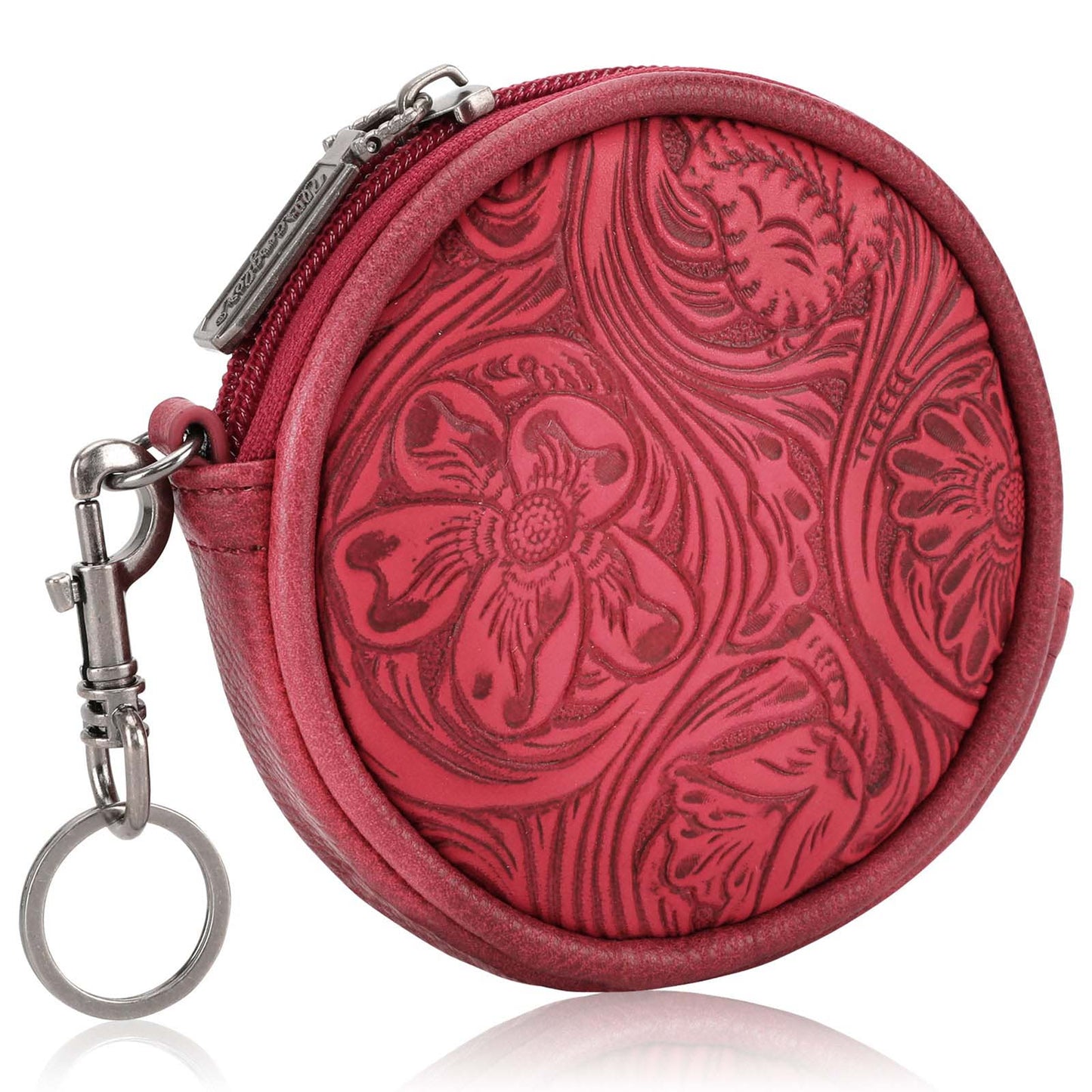 Wrangler Floral Tooled Circular Coin Pouch Bag Charm