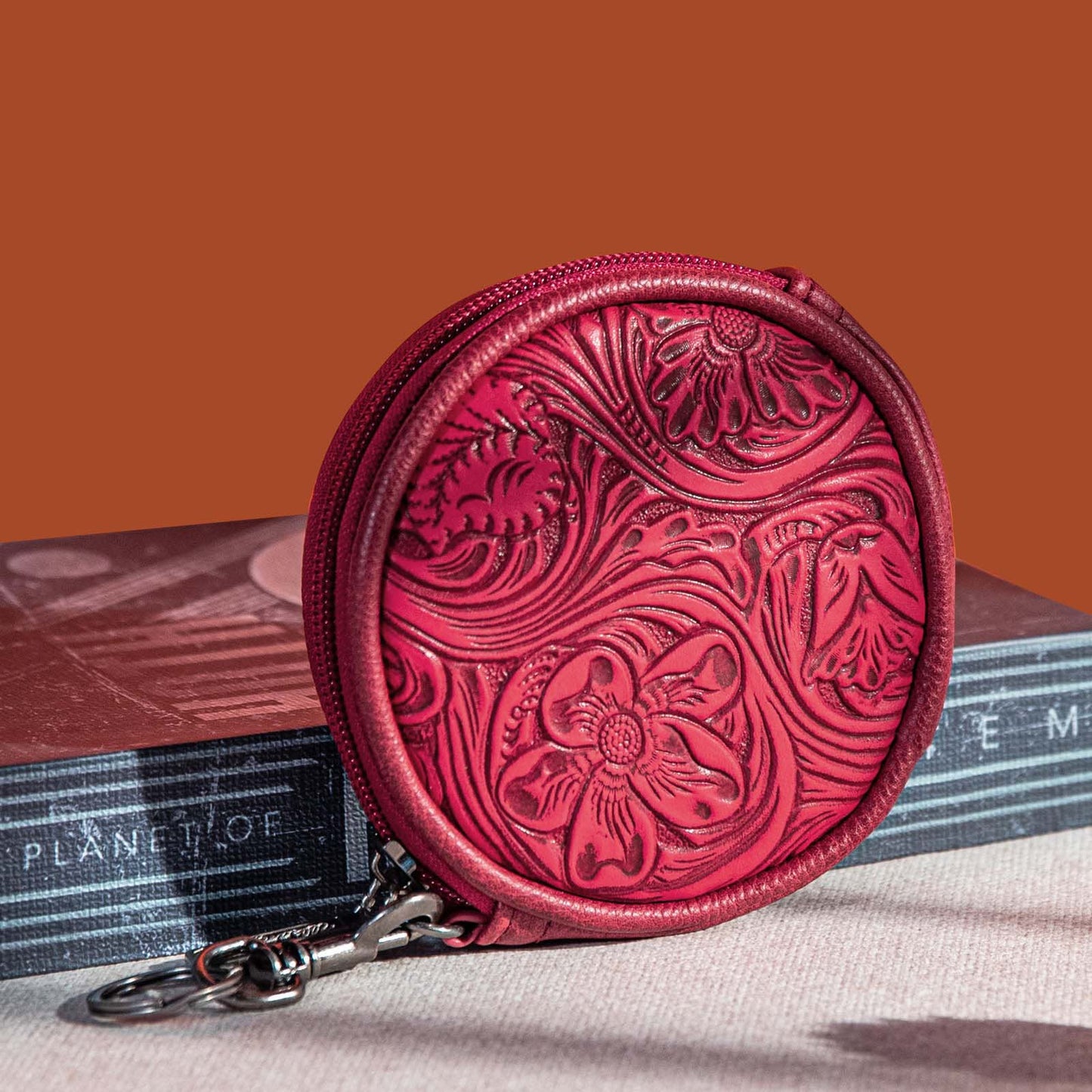 Wrangler Floral Tooled Circular Coin Pouch Bag Charm