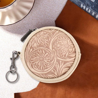 Wrangler Floral Tooled Circular Coin Pouch Bag Charm