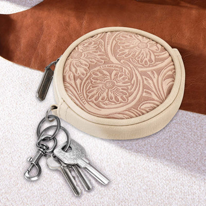 Wrangler Floral Tooled Circular Coin Pouch Bag Charm