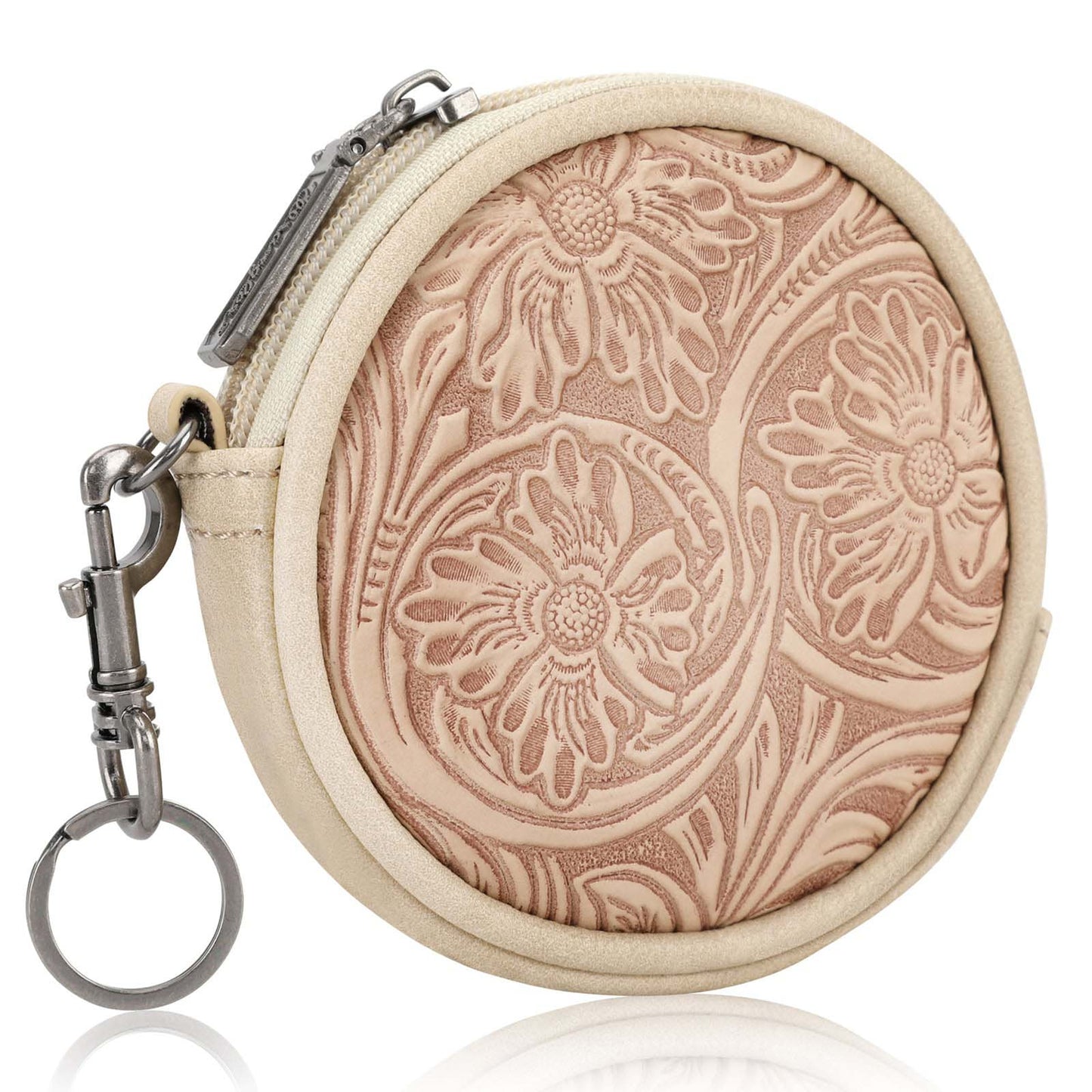 Wrangler Floral Tooled Circular Coin Pouch Bag Charm