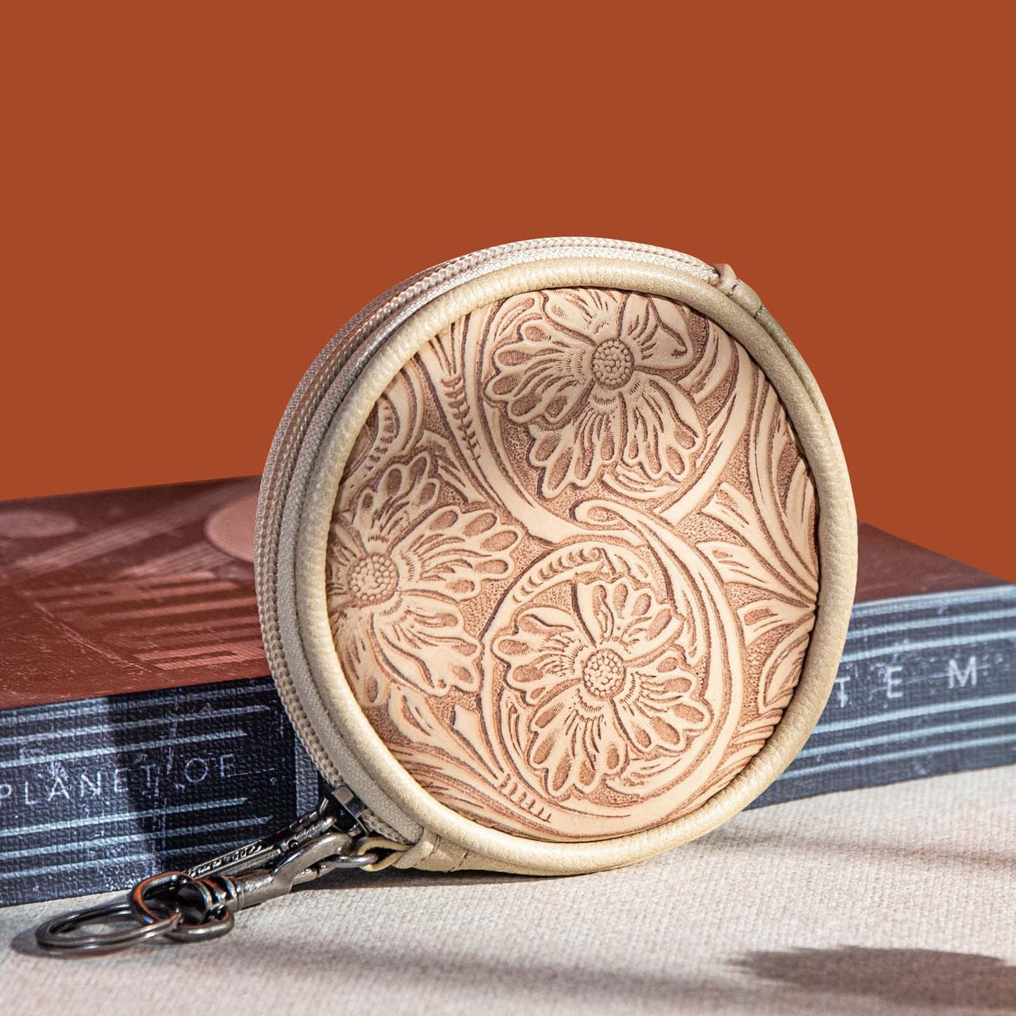 Wrangler Floral Tooled Circular Coin Pouch Bag Charm