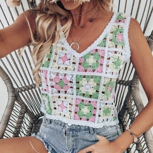 Delia Crochet Crop Top