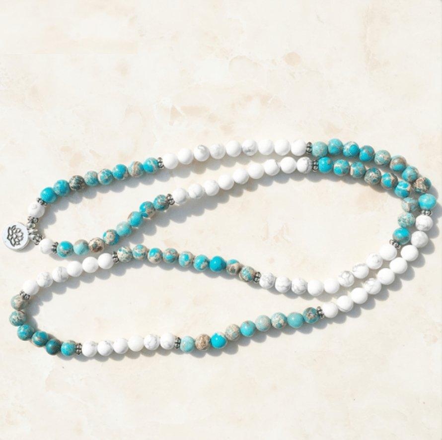 108 Beads Natural Howlite Jasper Stone Mala Bracelet