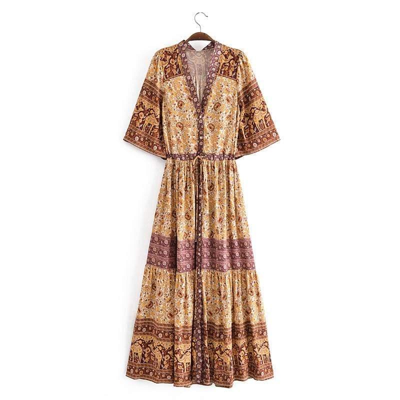 Agnesca Maxi Dress in Brown