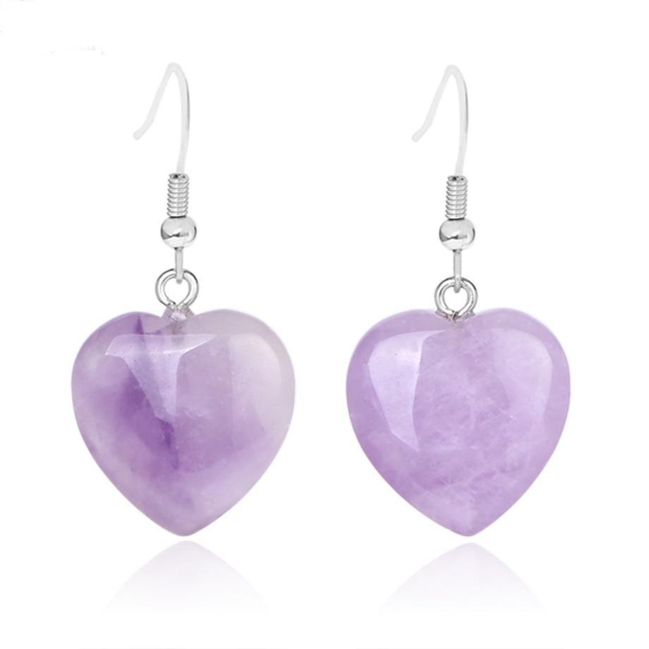 Natural Stones Heart Drop Earrings