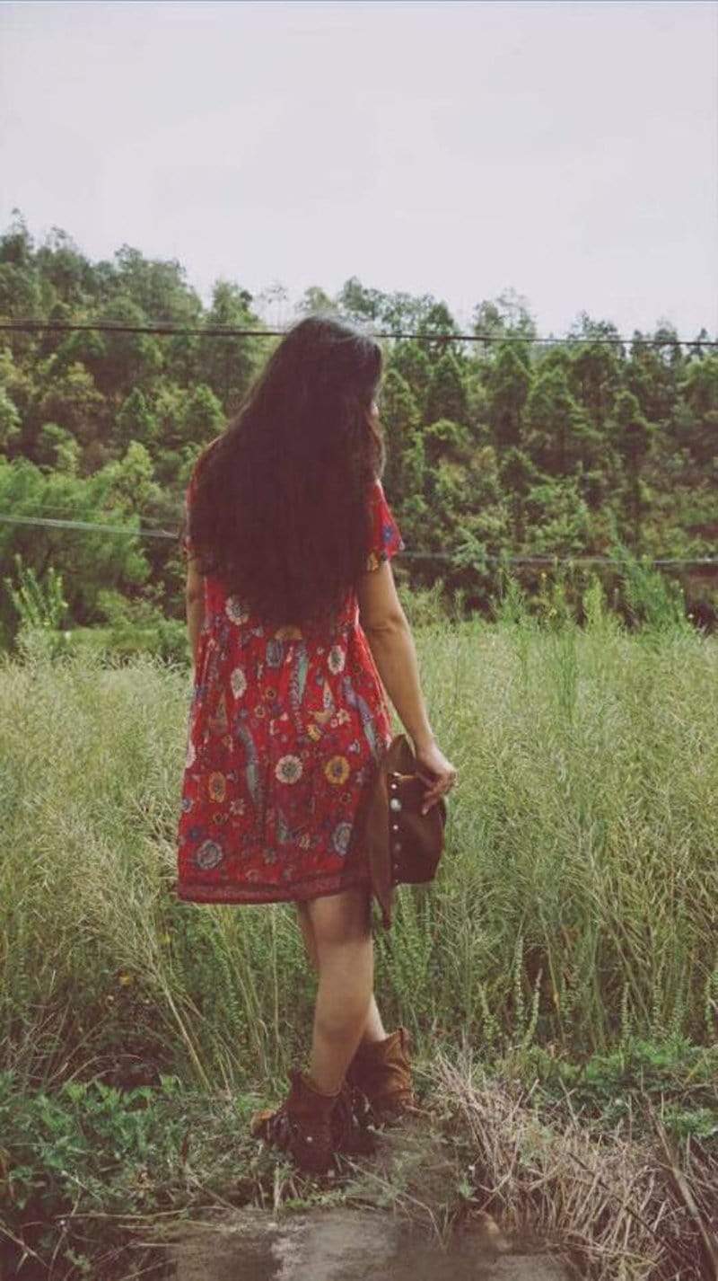 Lovebird Mini Dress in Red