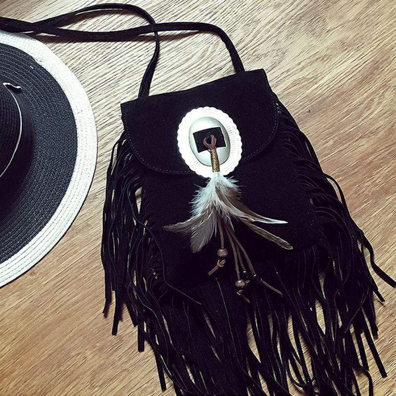 Tassel Suede Crossbody Bag