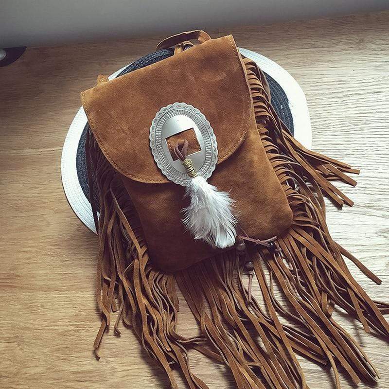 Tassel Suede Crossbody Bag