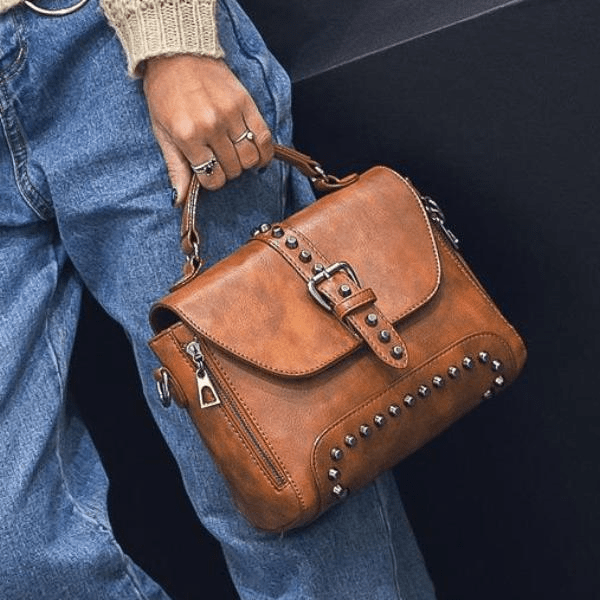 Crossbody Vintage Leather Rivet Shoulder Bag (6 Styles)