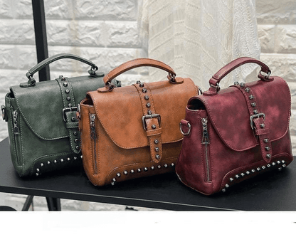 Crossbody Vintage Leather Rivet Shoulder Bag (6 Styles)