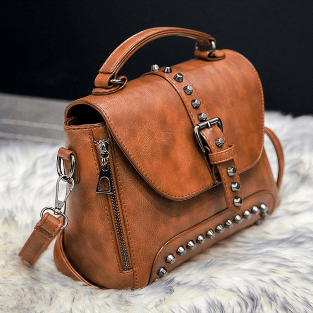 Crossbody Vintage Leather Rivet Shoulder Bag (6 Styles)