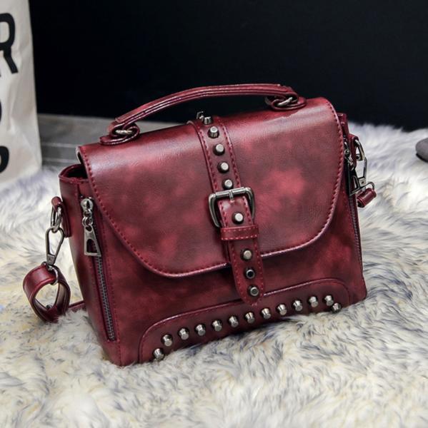 Crossbody Vintage Leather Rivet Shoulder Bag (6 Styles)