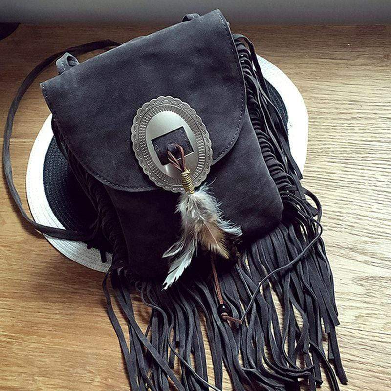 Tassel Suede Crossbody Bag