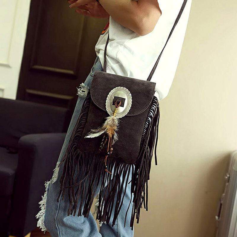 Tassel Suede Crossbody Bag