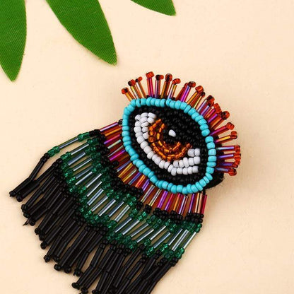 Beaded Evil Eye Earrings