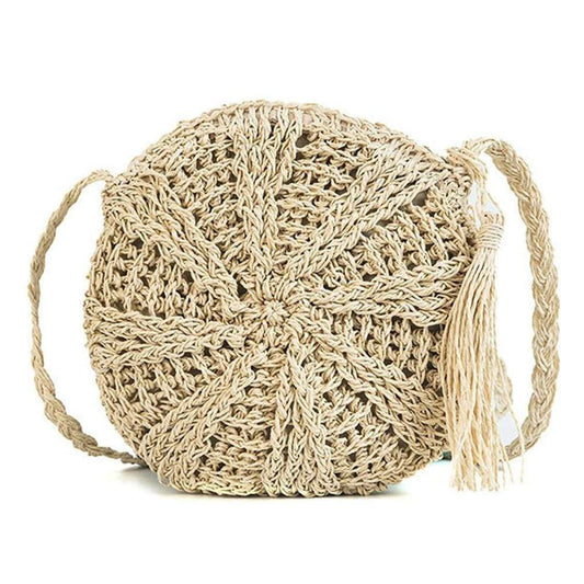 Rattan Woven Crossbody Circle Bag