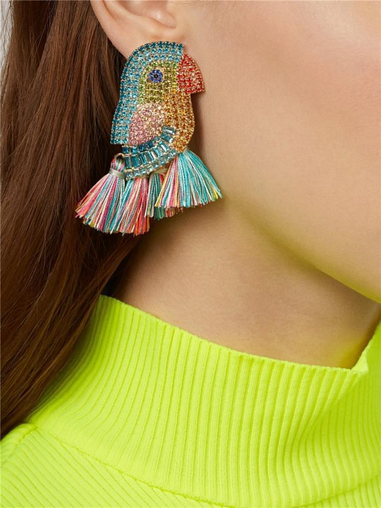 Bird & Tassel Earrings