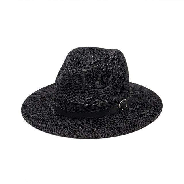 Black Belted Panama Hat