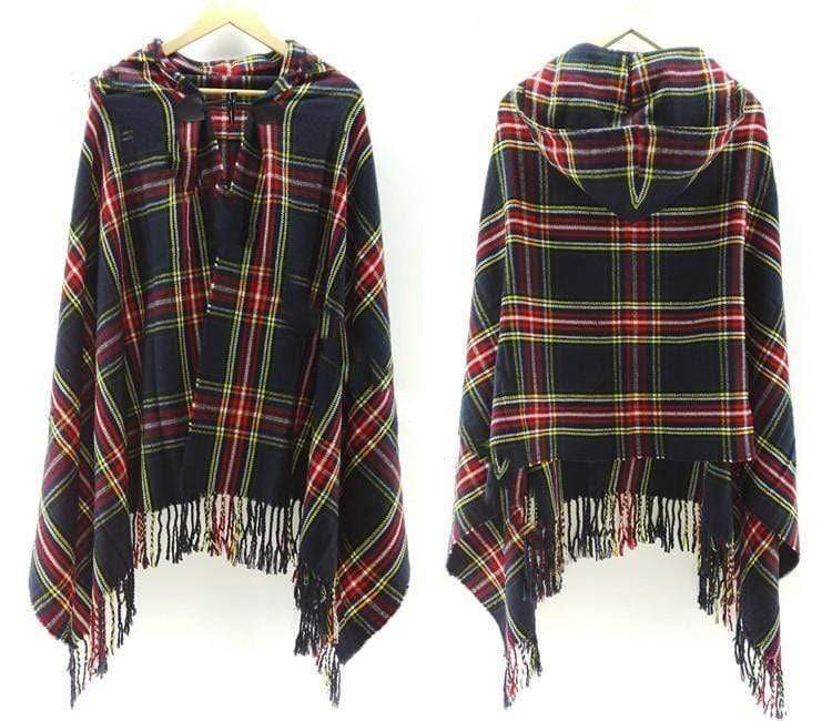 Ethnic Pattern Poncho Coat