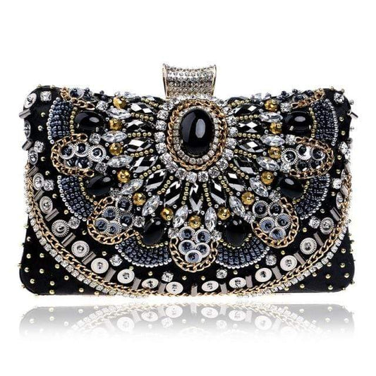 Black Beaded Clutch