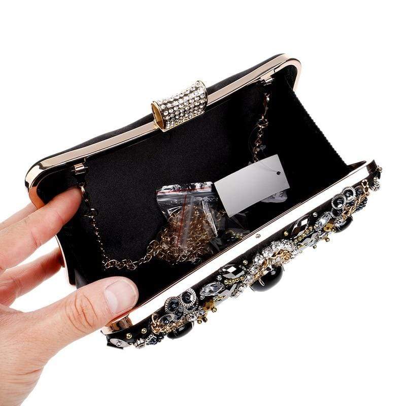 Black Beaded Clutch