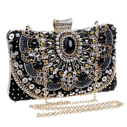 Black Beaded Clutch