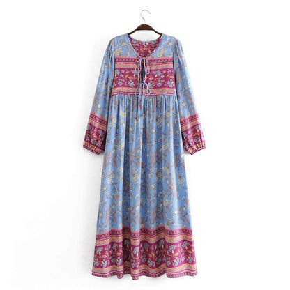 Fenna Blue Floral Maxi Dress