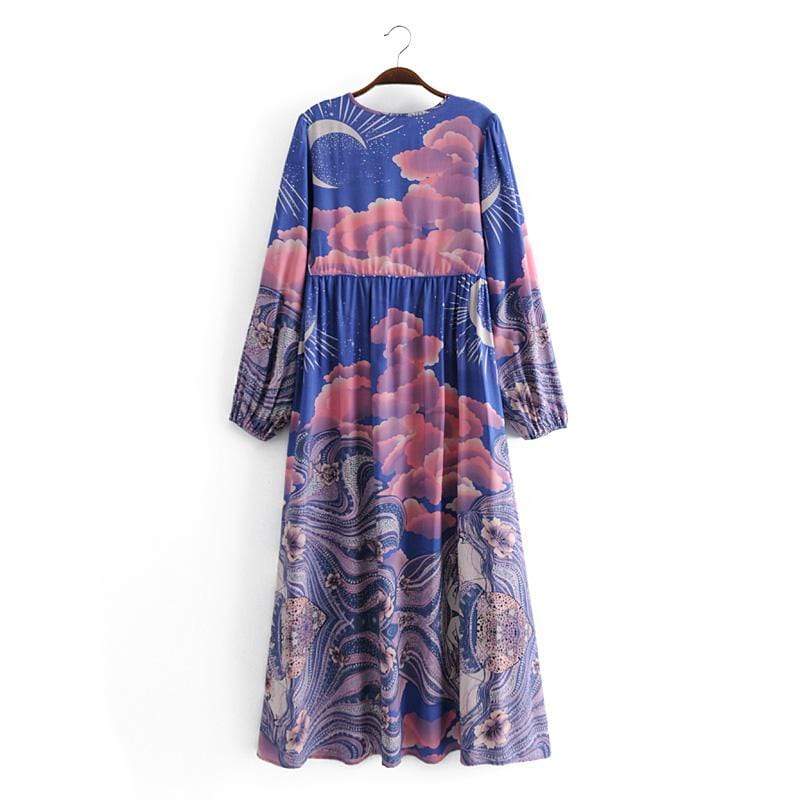 Blue Moon Design Maxi Dress