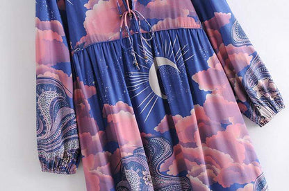 Blue Moon Design Maxi Dress