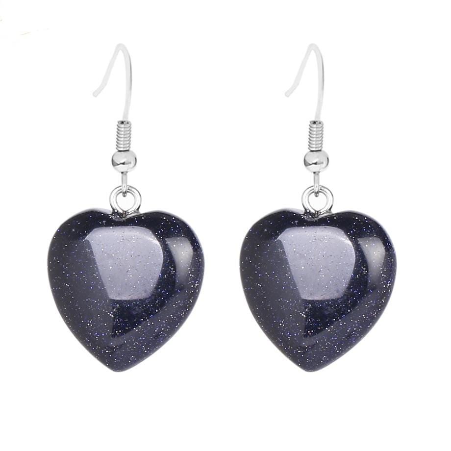 Natural Stones Heart Drop Earrings