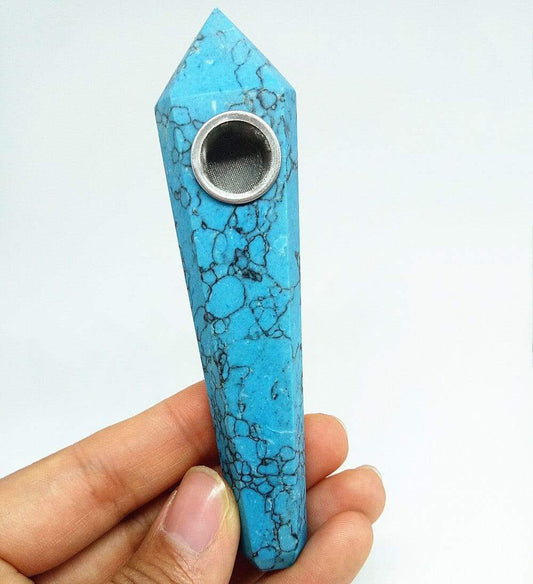 Blue Turquoise Crystal Pipe