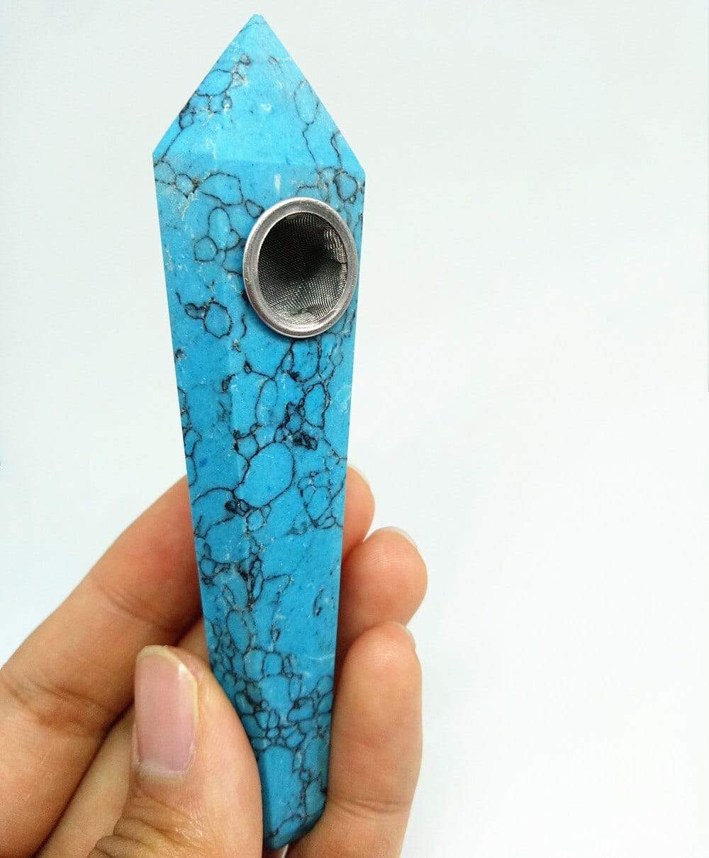 Blue Turquoise Crystal Pipe