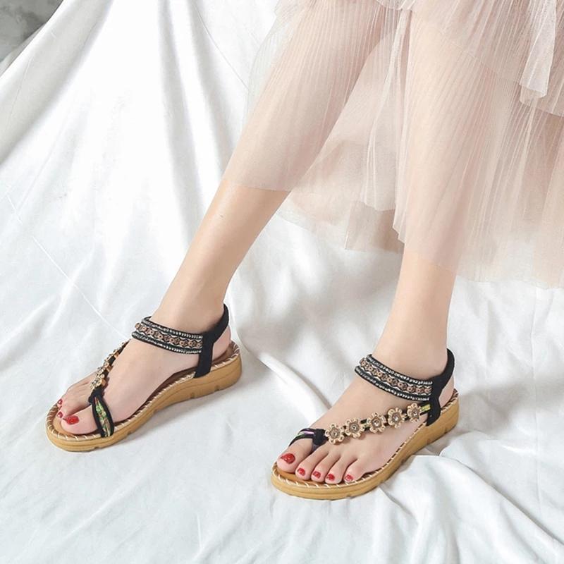 Bohemian Flowers Flat Sandals