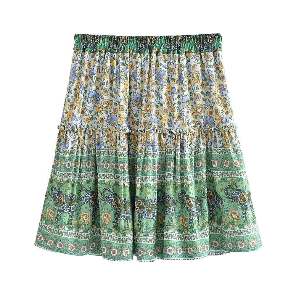 Boho Floral Mini Skirt