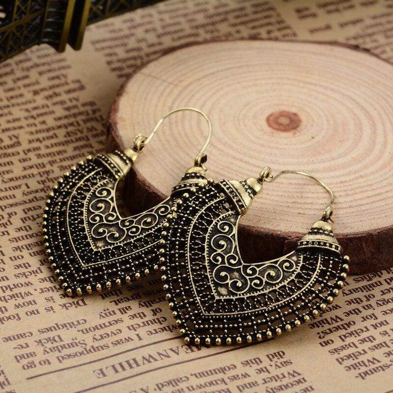 Boho Heart Drop Earrings