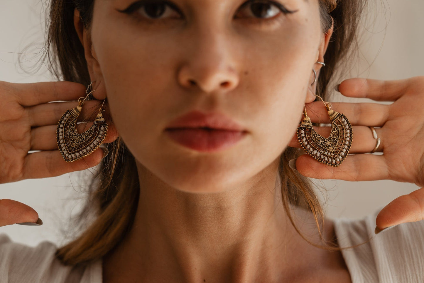 Boho Heart Drop Earrings