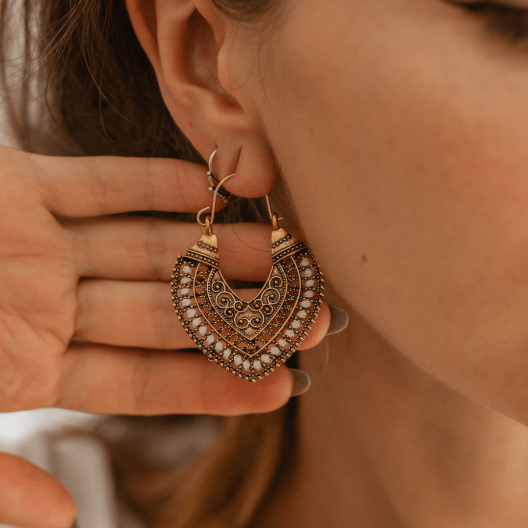 Boho Heart Drop Earrings