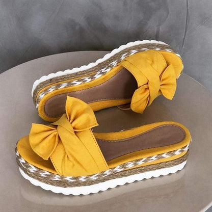 Bowknot Thick Soles Slippers