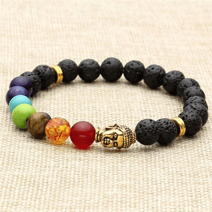 Lavastone Buddha Chakra Bracelet