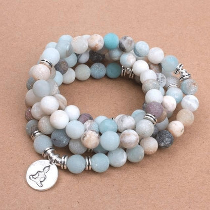 Amazonite Matte Mala Bracelet