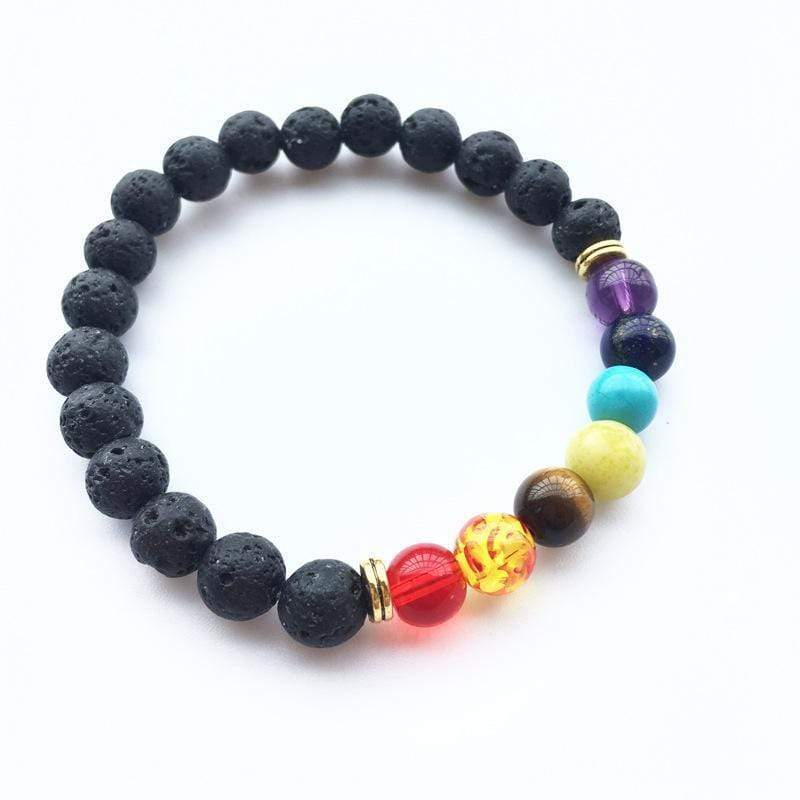 Chakra Healing and Balancing Lava Stone Bracelet