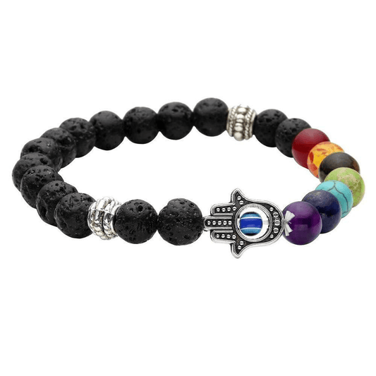 Lavastone Hamsa Chakra Bracelet