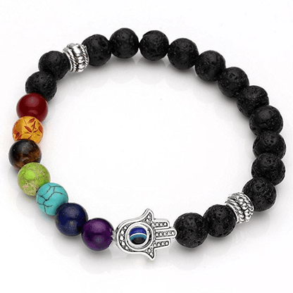 Lavastone Hamsa Chakra Bracelet