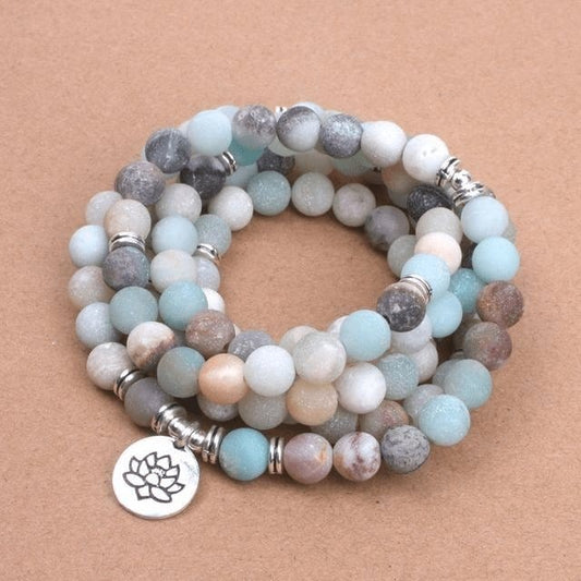 Amazonite Matte Mala Bracelet