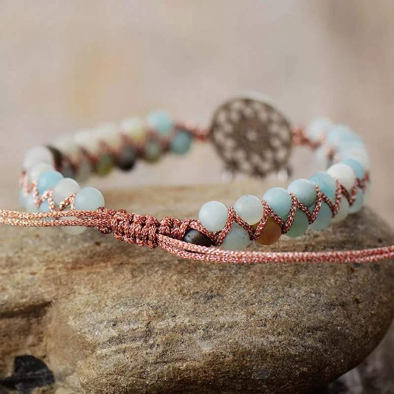 Natural Amazonite Dreamcatcher Bracelet