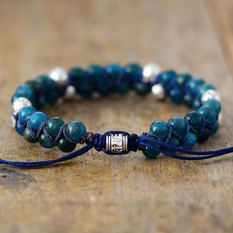 Blue Apatite Braided Bracelet