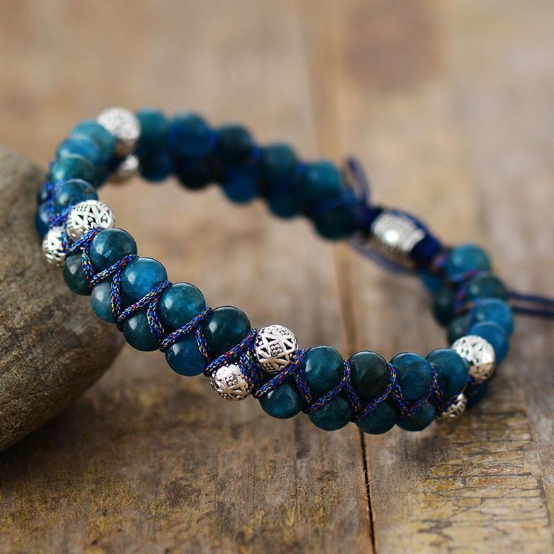 Blue Apatite Braided Bracelet